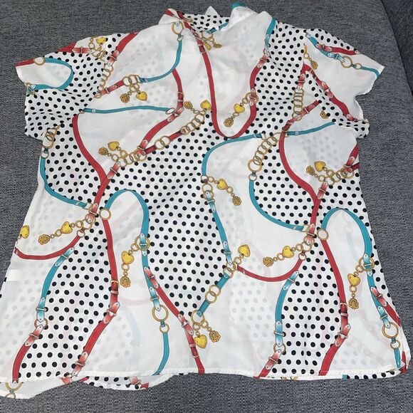 Torrid Womens Polka Dot Button Top Size 2X White Office Career Professional Work - Picture 10 of 11